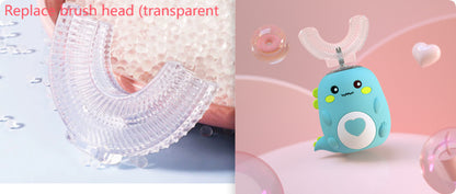 Kids Electric Toothbrush U-Shaped – 360° Automatic Sonic Toothbrush for Children, USB Rechargeable Silicone Baby Toothbrush