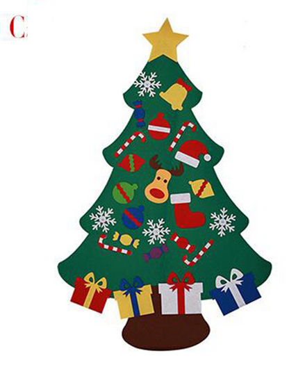 DIY Felt Christmas Tree Set for Kids – Toddler Christmas Tree Decorations Kit, Reusable Holiday Wall Decor & Educational Toy