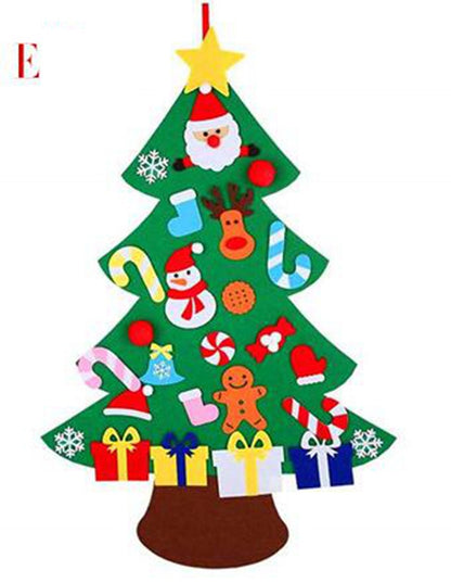 DIY Felt Christmas Tree Set for Kids – Toddler Christmas Tree Decorations Kit, Reusable Holiday Wall Decor & Educational Toy