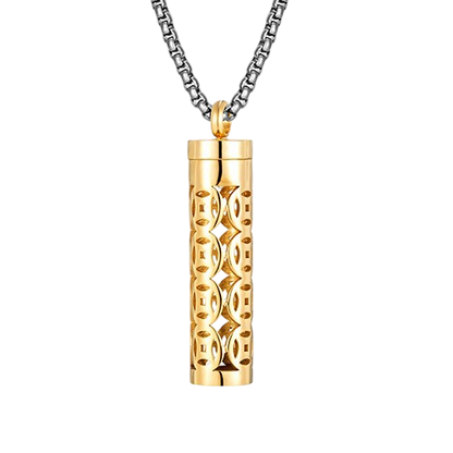 Aromatherapy Necklace Diffuser – Titanium Steel Essential Oil Locket Pendant, Perfume Diffuser Jewelry for Women & Men