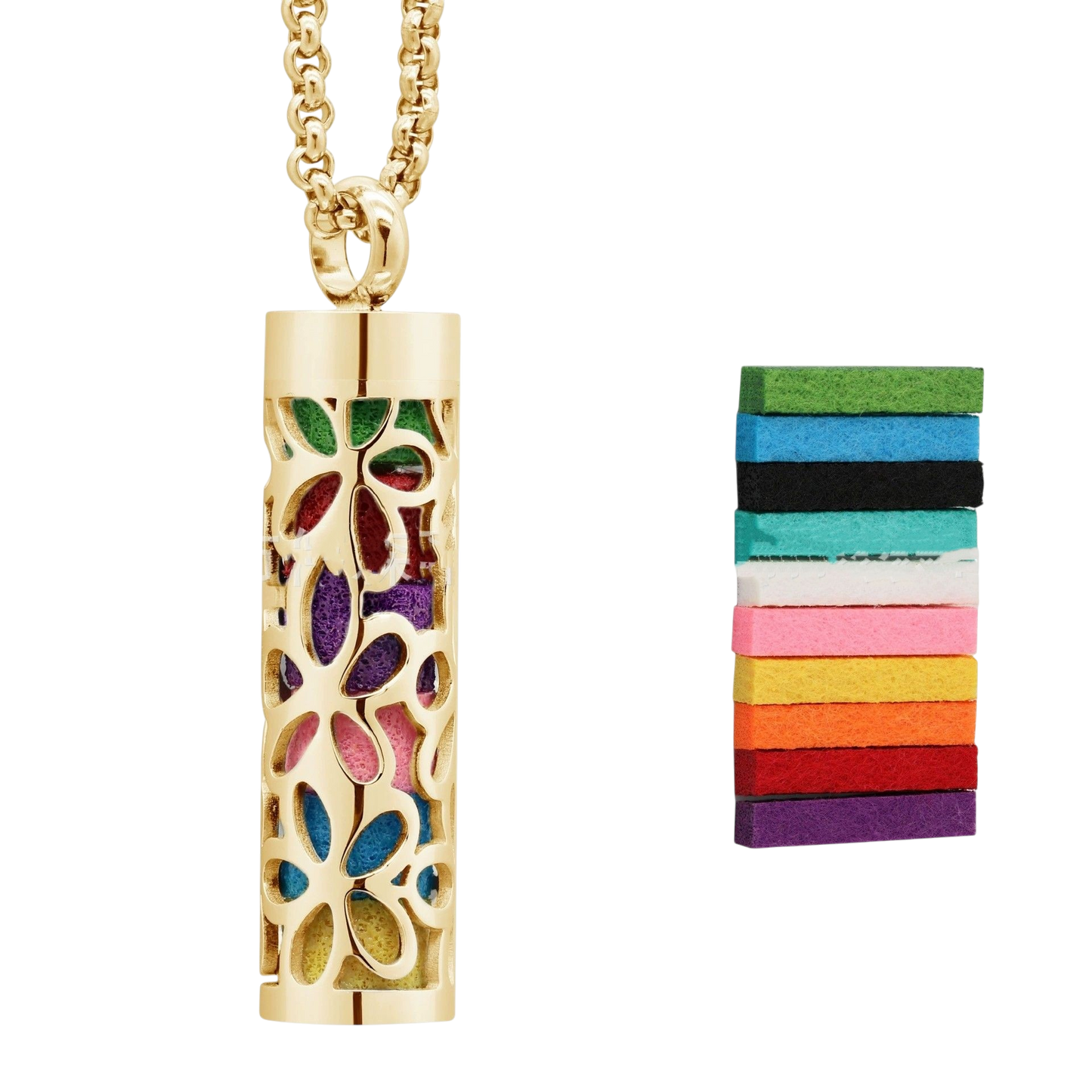 Aromatherapy Necklace Diffuser – Titanium Steel Essential Oil Locket Pendant, Perfume Diffuser Jewelry for Women & Men
