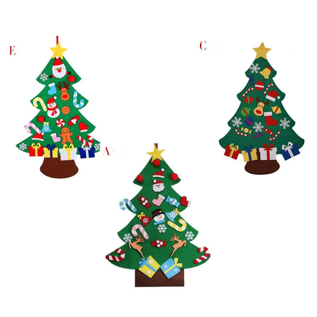 DIY Felt Christmas Tree Set for Kids – Toddler Christmas Tree Decorations Kit, Reusable Holiday Wall Decor & Educational Toy