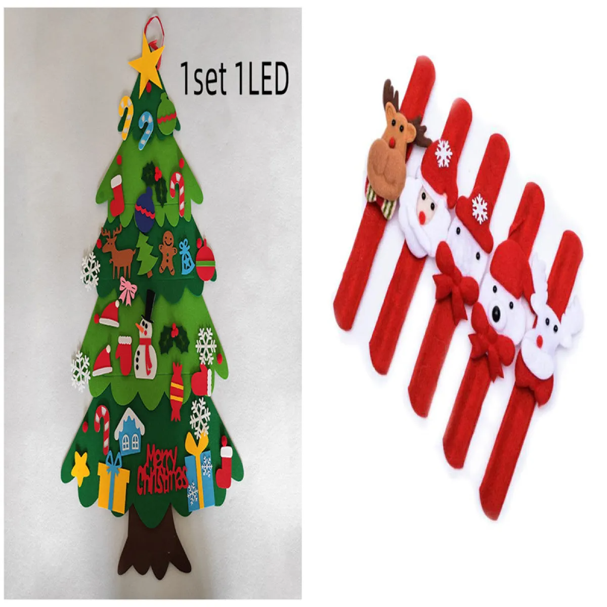 DIY Felt Christmas Tree Set for Kids – Toddler Christmas Tree Decorations Kit, Reusable Holiday Wall Decor & Educational Toy