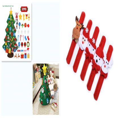 DIY Felt Christmas Tree Set for Kids – Toddler Christmas Tree Decorations Kit, Reusable Holiday Wall Decor & Educational Toy