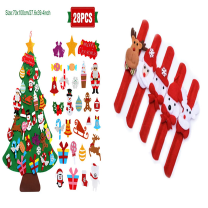 DIY Felt Christmas Tree Set for Kids – Toddler Christmas Tree Decorations Kit, Reusable Holiday Wall Decor & Educational Toy