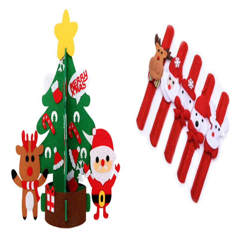 DIY Felt Christmas Tree Set for Kids – Toddler Christmas Tree Decorations Kit, Reusable Holiday Wall Decor & Educational Toy