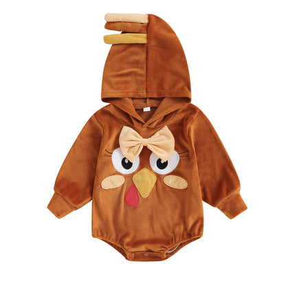 Romper Thanksgiving Chicken Shape Cute Style Baby Jumpsuits