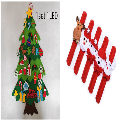 DIY Felt Christmas Tree Set for Kids – Toddler Christmas Tree Decorations Kit, Reusable Holiday Wall Decor & Educational Toy