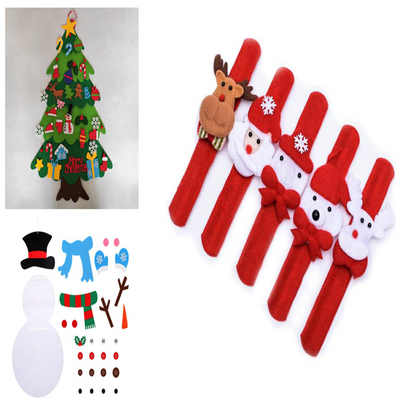 DIY Felt Christmas Tree Set for Kids – Toddler Christmas Tree Decorations Kit, Reusable Holiday Wall Decor & Educational Toy