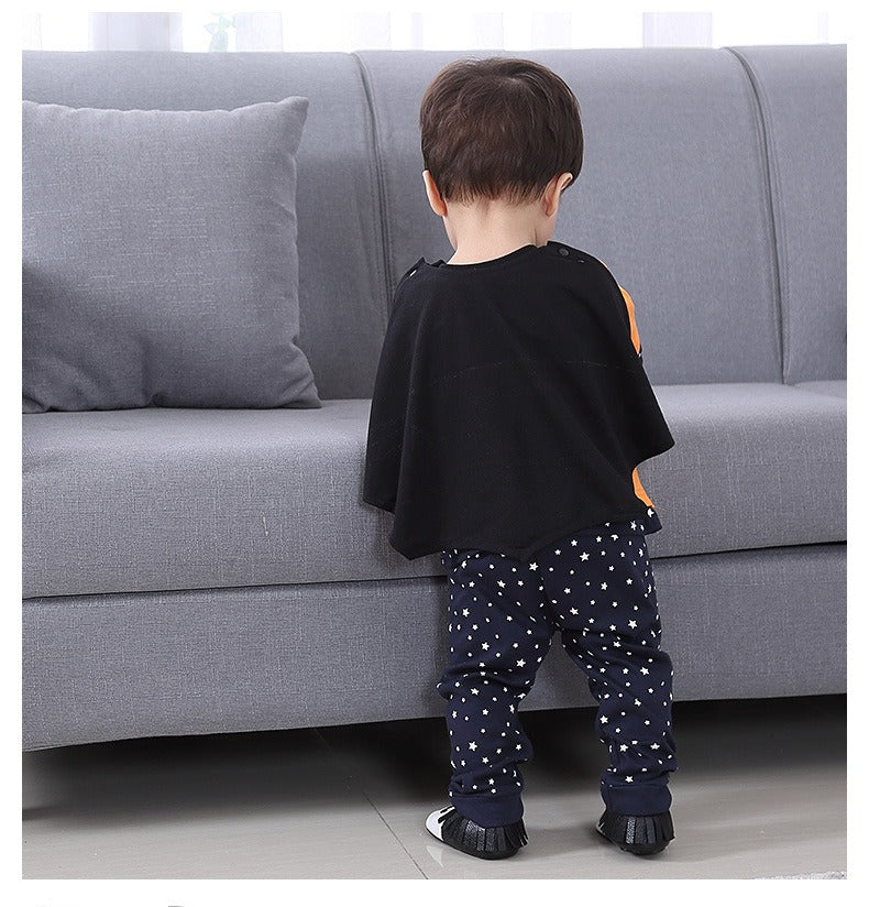 Kids Halloween Costume Set – 4PCS Bat & Pumpkin Outfit for Toddlers, Cute Halloween Dress Up Clothes for Trick-or-Treat & Parties (2T–5T)