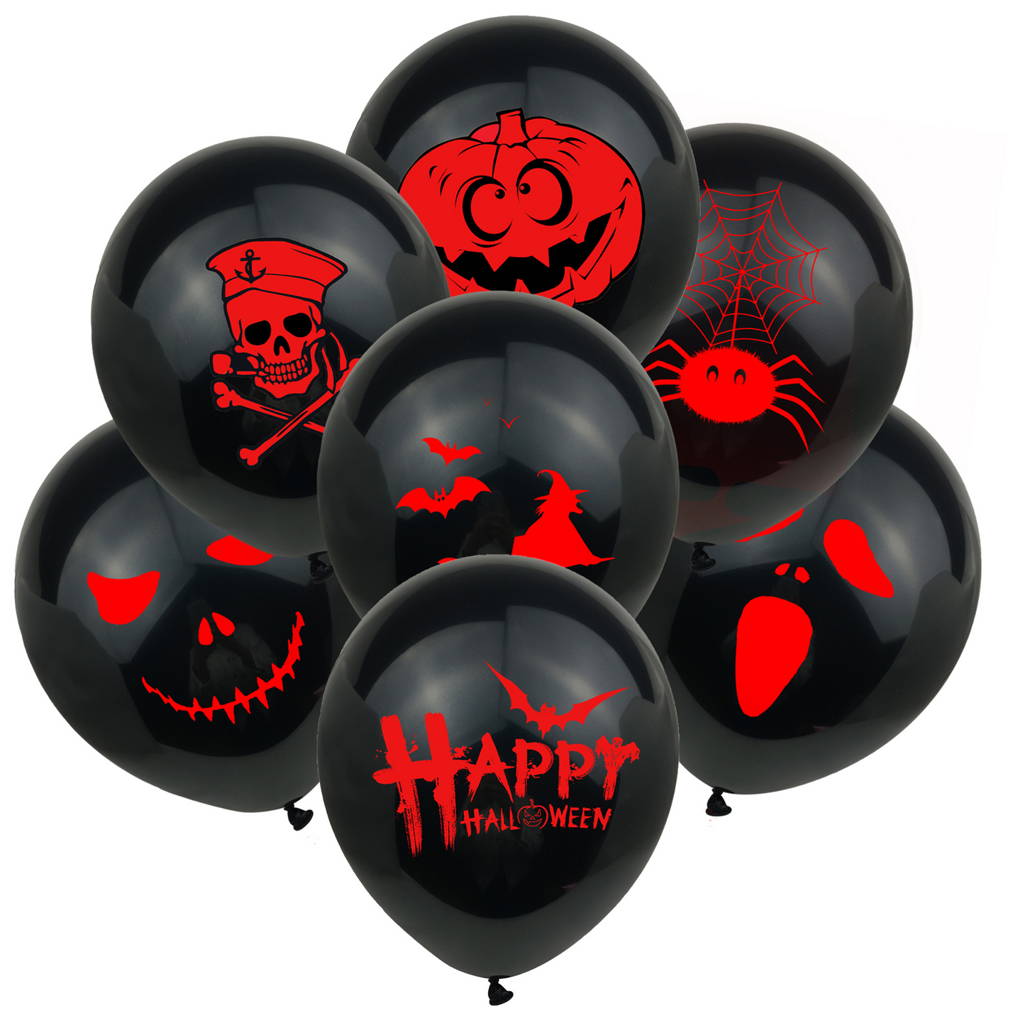 Halloween Balloon Decoration Set – Latex Balloons with Pumpkin, Ghost & Bat Prints, Party Decor Kit for Halloween Events & Home Decor