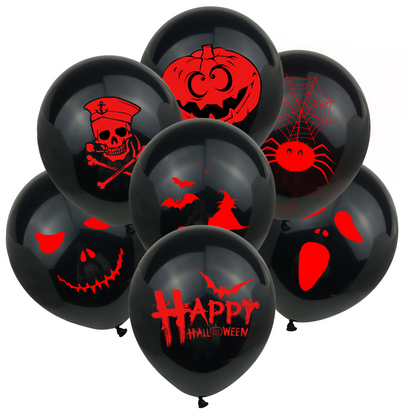 Halloween Balloon Decoration Set – Latex Balloons with Pumpkin, Ghost & Bat Prints, Party Decor Kit for Halloween Events & Home Decor
